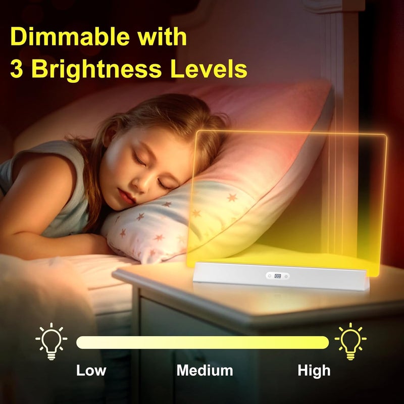 Bailkind LED Note Board with Colors, Rechargeable 17-Inch Doodle Glow 9-Mode Light Up Desk Sign Letter Message Memo Drawing Dry Erase Board for Classroom/Home Decor/Office/Gifts, 5 Markers - Image 4